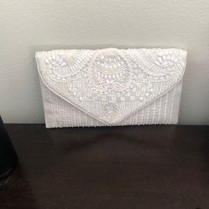 White beaded clutch